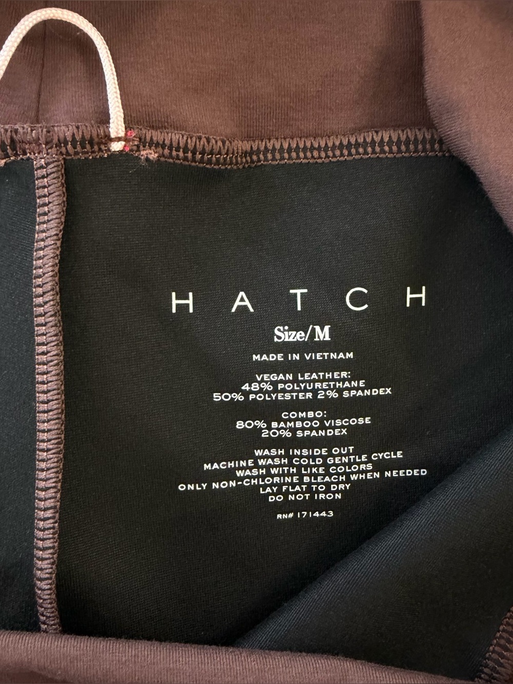 Hatch Maternity Pants Womens Medium Brown Vegan Faux Leather Crop Flare Stretch - Picture 5 of 10